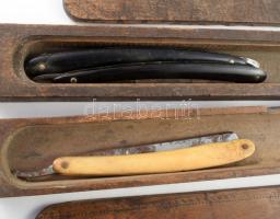 2 darab antik borotva és egy élező