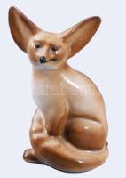 Zsolnay sivatagi róka, jelzett, minimális kopással, m: 9,5 cm