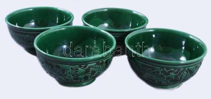 Józsa Judit Korond 4 darab köretkínáló, jelzett, d: 14 cm