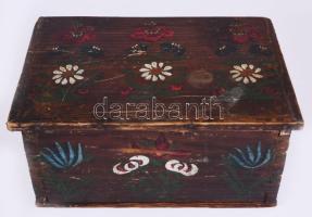 Antik festett fadoboz, 16x24 cm