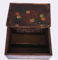Antik festett fadoboz, 16x24 cm