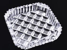 Kristály talpas pralinékínáló m: 9 cm + gyűrűtartó tálka 8x8 cm