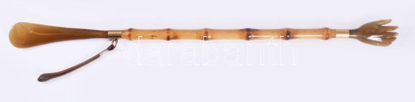 Olasz hátvakarós és cipőkanál, h: 55 cm