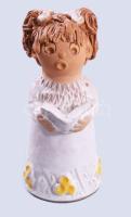 Antalfiné Szente Katalin: lány. Jelzett, kis kopással, m: 14 cm