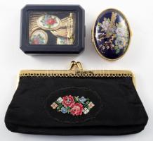Vintage pénztárca, ékszer, ékszeres doboz