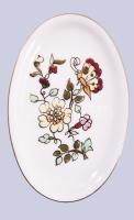 Zsolnay pillangó mintás ékszeres tálka, jelzett, hibátlan, 11x7 cm