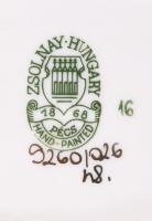 Zsolnay pillangó mintás ékszeres tálka, jelzett, hibátlan, 11x7 cm