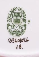 Zsolnay pillangó mintás ékszeres tálka, jelzett, hibátlan, 11x7 cm