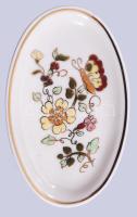Zsolnay pillangó mintás ékszeres tálka, jelzett, hibátlan, 11x7 cm