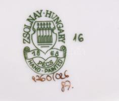 Zsolnay pillangó mintás ékszeres tálka, jelzett, hibátlan, 11x7 cm