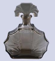 Art deco italos üveg és tálca, h: 32 cm, m: 17 cm