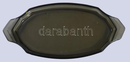 Art deco italos üveg és tálca, h: 32 cm, m: 17 cm