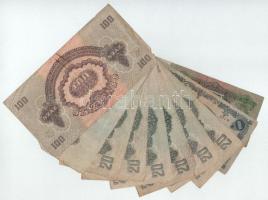 10db-os magyar Pengő bankjegytétel, ebből 8db 1944. Vöröshadsereg Parancsnoksága: 20P (6x), 50P, 100...