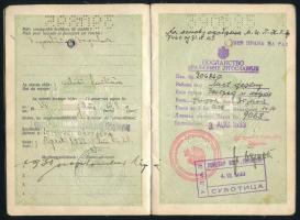 1933 Magyar Királyság által kiállított fényképes útlevél Liszt Ferenc villanyszerelő segéd részére, ...