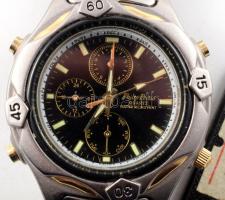 Philip Persio kvarc karóra. Működő, jó állapotban, elem nélkül, fém szíjjal, d: 4 cm