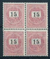 1898 15kr négyestömb 12 : 11 3/4 fogazással (24.000)