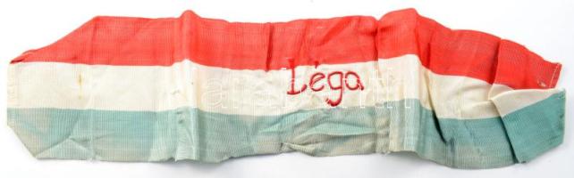 Magyar trikolor légoltalmi karszalag, hímzett betűkkel