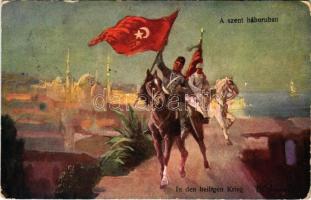 1916 In den heiligen Krieg / A szent háborúban / WWI Austro-Hungarian K.u.K. military art postcard, Ottoman soldiers. B.K.W.I. 259-109. (kopott sarkak / worn corners)