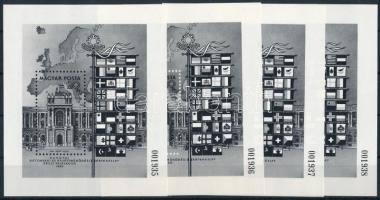 1986 Európai Biztonsági és együttműködési értekezlet 4 db feketenyomat blokk fekete sorszámmal, sors...