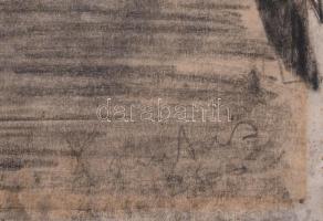 Xantus Gyula (1919-1993): Utcarészlet. Szén, papír, jelezve jobbra lent. Törésnyommal. Lapszéli apró...