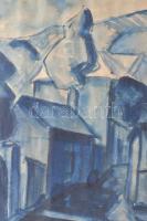 Xantus Gyula (1919-1993): Utcarészlet, 1965. Akvarészlet, papír, jelezve jobbra lent. Paszpartuban (...