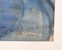 Xantus Gyula (1919-1993): Utcarészlet, 1965. Akvarészlet, papír, jelezve jobbra lent. Paszpartuban (...