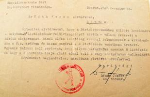 1938-1951 Vegyes vasúti iratok, közte Győr-Sopron-Ebenfurti Vasút (GYSEV) kinevezések, összesen 13 d...