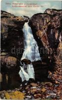 Tátra, Magas-Tátra, Vysoké Tatry; Fátyolvízesés a Csorba-tónál. Cattarino S. utóda Földes Samu kiadása 1917. 210. sz. / Schleuer Wasserfall beim Csorba-See / Strbské pleso / waterfall near the lake (EK)