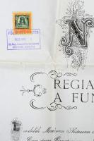 1923 Bp., a Kir. M. Pázmány Péter Tudományegyetem által kiállított jogi doktori diploma ifj. Szinnye...