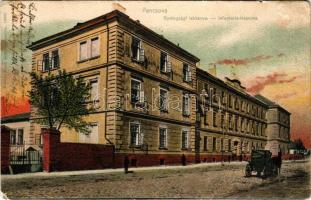 1904 Pancsova, Pancevo; Gyalogsági laktanya. Kohn Samu kiadása / Infantry barracks (kis szakadás / small tear)