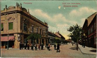 1912 Pancsova, Pancevo; Deák utca, üzletek. Kohn Samu kiadása / street view, shops (EK)