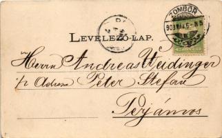 1903 Zombor, Sombor; látkép, üzletek, piac. Schön Adolf kiadása / general view, shops (EK)