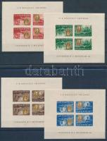 1947 Roosevelt vágott fordított képállású kisívsor, néhány ránctól eltekintve nagyon szép állapotban. Árverésen így egyben alig látni! (20f folt alul) / Mi 985-992 tete beche imperforate mini sheet set. RRRR! (20f spot on below)