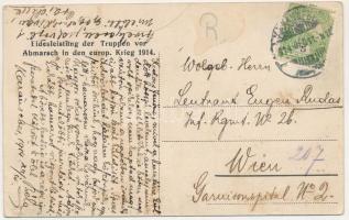 1914 Karánsebes, Caransebes; Eidesleistung der Truppen vor Abmarsch in den europ. Krieg 1914. / A cs...