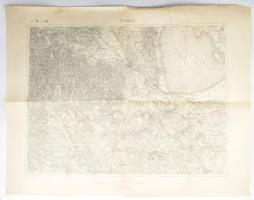 cca 1900-1910 Sopron és környéke (Fertő tó) katonai térkép, 1 : 75.000, K. u. k. Militärgeographisches Intitut, 48x61,5 cm