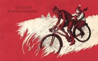 Cycling Krampus litho