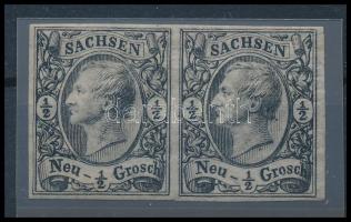 Ónémet államok - Szászország 1855 Mi 8 I. tip. pár (Mi EUR 500.-)