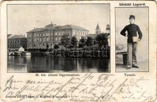 1899 Lugos, Lugoj; M. kir. állami főgimnázium, tanuló. Auspitz Adolf kiadása / grammar school, student (fa)