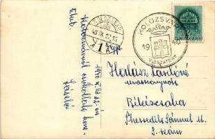 1940 Kolozsvár, Cluj; Mátyás király tér és szobor, drogéria / square, monument, drugstore. photo + &...