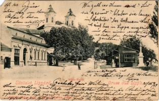1904 Máriaradna, Mária-Radna, Radna (Lippa, Lipova); utcakép, templom. Krivány György kiadása / street view, church (EM)