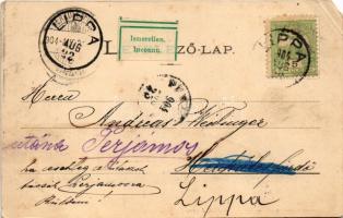 1904 Máriaradna, Mária-Radna, Radna (Lippa, Lipova); utcakép, templom. Krivány György kiadása / stre...