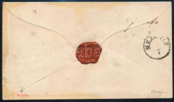 ~1861 5kr díjjegyes boríték lemezhibás 5kr díjkiegészítéssel "PESTH" - Mezőtúr, ex Bánfalv...