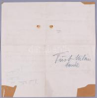 Füst Milán (1888-1967) tintával írt autográf levele Dr. Lengyel Bélának, "Kedves, jó Doktor&quo...