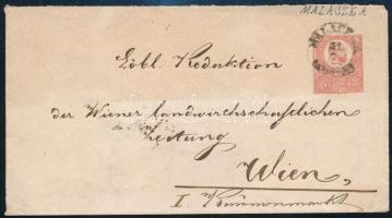 1871 5kr díjjegyes boríték "MALACZKA" - Wien