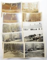 I. világháborús felvételek a keleti frontról (tisztek, katonai temető, kápolna, stb.), 10 db fotó, 13x18 cm