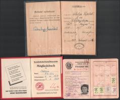 1949-1961 3 db igazolvány (Magyarországi Vas- és Fémmunkások Országos Szabad Szakszervezete, Soziali...