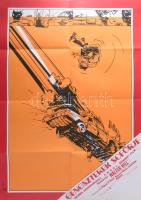 1980 Gengszterek sofőrje, Ryan O'Neal, Bruce Dern, Isabelle Adjani, filmplakát, moziplakát. Papír, Bányai István grafikája, jelzett a plakáton (Atelier/Bányai), Progresprint, hajtásnyomokkal, 84x59,5 cm