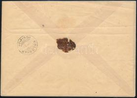 1875.szept.01. 2. súlyfokozatú ajánlott levél Réznyomat 15kr + Színesszámú 5kr vegyes bérmentesítéss...