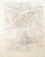 2 db térkép: Die nationale Zusammensetzung der Befölkerung in der versschiedenen Staaten von Europa, Varsó és Szentpétervár térképe