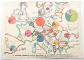 2 db térkép: Die nationale Zusammensetzung der Befölkerung in der versschiedenen Staaten von Europa,...